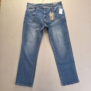 Seven 7 Men's Slim Straight Denim Stretch Blue Jeans Size 36x30 NWT